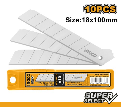 Лезвия для  ножей INGCO 18*100мм, 10шт.HKNSB112