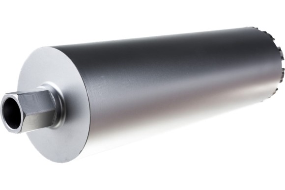 Коронка алмазная по железобетону 132 х 450мм, 1 1/4UNC, сухой/мокрый, HILBERG