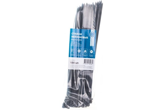 Стяжка кабельная HСС EasyFix 5*300мм 100 шт.чёрные(-40...+85)Fortisflex
