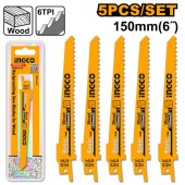 Полотно для сабельной пилы INGCO дерево 150*19мм,RSB611D Полотно для сабельной пилы INGCO дерево 150*19мм,RSB611D