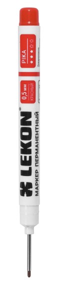 Маркер перманентный красный, удлинённый наконечник 0,5мм Pika LEKON 012511 Маркер перманентный красный, удлинённый наконечник 0,5мм Pika LEKON 012511