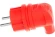 Вилка каучуковая прямая ЭРА 16A с заземл.красная  IP44