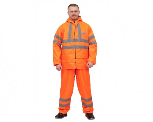 Костюм дождевой сигнальный (куртка+штаны) extra Vision,Portwest,  оранж.     