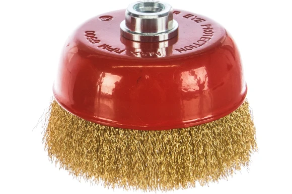 Щётка-крацовка чашечная для УШМ М14, 125мм, стальная проволока, Matrix Щётка-крацовка чашечная для УШМ М14, 125мм, стальная проволока, Matrix