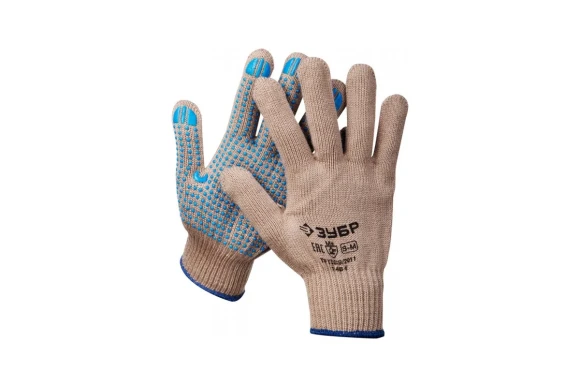 Перчатки утеплённые х/б с ПВХ точки Эксперт 10класс. L-XL ЗУБР Перчатки утеплённые х/б с ПВХ точки Эксперт 10класс. L-XL ЗУБР