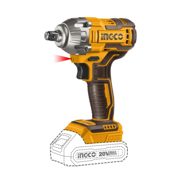 Гайковёрт(BL) аккум. INGCO CIWLI2038, 20В, 300Н*м, квадрат 1/2", АКБ 2-шт (2А*ч), в кейсе Гайковёрт(BL) аккум. INGCO CIWLI2038, 20В, 300Н*м, квадрат 1/2", АКБ 2-шт (2А*ч), в кейсе