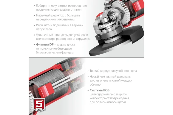 Шлифмашина угловая ЗУБР УШМ-125-1105 ЭТ, 1100Вт, 125мм, 3000-11000об/мин, Мастер, в коробке
