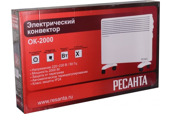Конвектор ОК-2000 ,2000Вт,20м.кв.,Ресанта Конвектор ОК-2000 ,2000Вт,20м.кв.,Ресанта