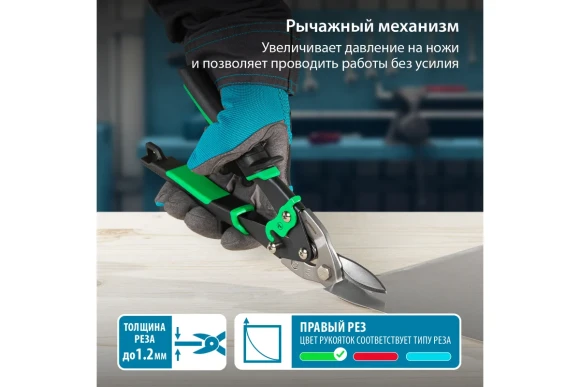 Ножницы по металлу 250мм правые PIRANHA GROSS 78323