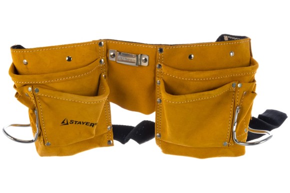 Пояс для инструментов, кожаный, 10 карманов, 2 скобы STAYER "MASTER" Пояс для инструментов, кожаный, 10 карманов, 2 скобы STAYER "MASTER"