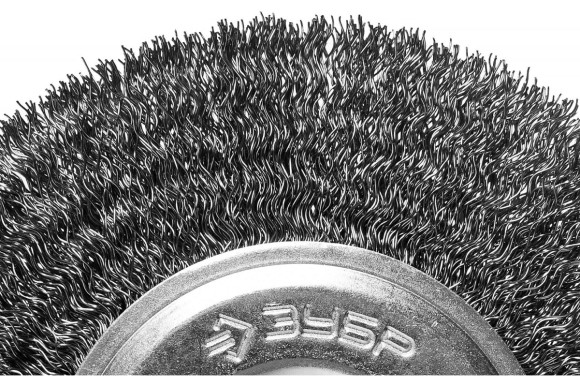 Щетка дисковая для точильно-шлифовального станка, витая сталь. проволока 0,3мм, 150х12,7мм  ЗУБР "Пр