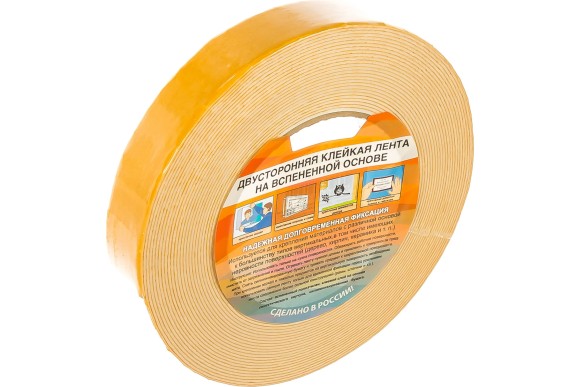 Лента монтажная двустороняя 25мм х 10м, (вспененный полиэтелен), 49-5-025 РемоКолор Лента монтажная двустороняя 25мм х 10м, (вспененный полиэтелен), 49-5-025 РемоКолор