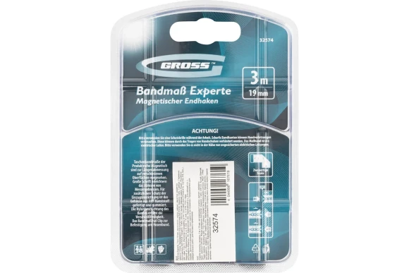 Рулетка 3 м*19 мм,Experte магнит, GROSS 32574