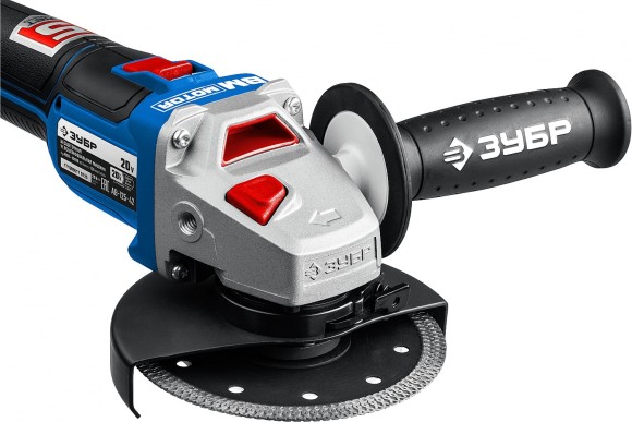 Шлифмашина(BL) угловая аккум. ЗУБР AB-125-42, 20В, 125мм, 4000-10000об/мин, АКБ 2-шт (4А*ч) Шлифмашина(BL) угловая аккум. ЗУБР AB-125-42, 20В, 125мм, 4000-10000об/мин, АКБ 2-шт (4А*ч)