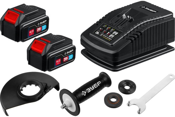 Шлифмашина(BL) угловая аккум. ЗУБР AB-125-42, 20В, 125мм, 4000-10000об/мин, АКБ 2-шт (4А*ч) Шлифмашина(BL) угловая аккум. ЗУБР AB-125-42, 20В, 125мм, 4000-10000об/мин, АКБ 2-шт (4А*ч)