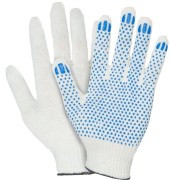 Перчатки белые х/б с точкой ПВХ 10 класс, 4 нити, чёрный манжет, РемоКолор Перчатки белые х/б с точкой ПВХ 10 класс, 4 нити, чёрный манжет, РемоКолор