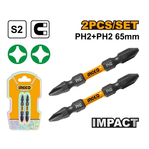 Бита PH2*PH2 65мм ударная INGCO SDBIM72PH265