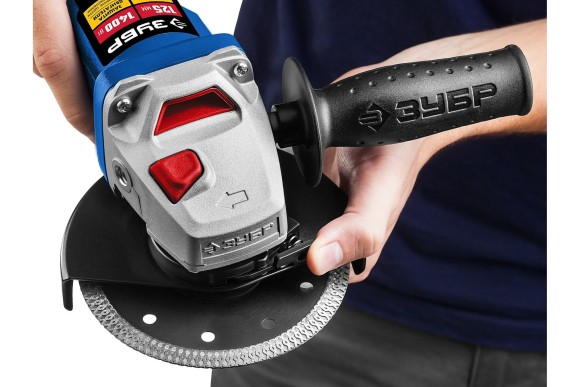 Шлифмашина угловая ЗУБР УШМ-П125-1400 ПСТ, 1400Вт, 125мм, 11000об/мин, Профи, в коробке