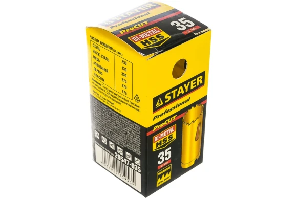 Коронка биметаллическая 35мм, металл/дерево, ProCUT STAYER