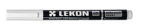 Маркер перманентный белый 1,5мм LEKON EХTRA WHITE 012392 Маркер перманентный белый 1,5мм LEKON EХTRA WHITE 012392