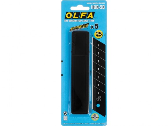 Лезвия для ножей OLFA "EXCEL BLACK" сегментированное, 5шт, 25х126х0,7мм