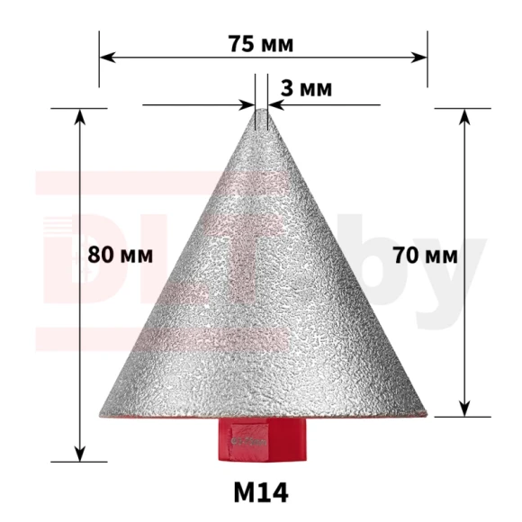 Фреза алмазная конусная по плитке 3-75 мм DLT Фреза алмазная конусная по плитке 3-75 мм DLT