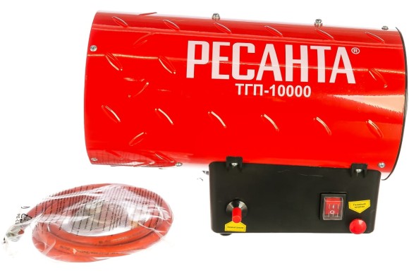 Тепловая пушка газовая Ресанта ТГП-10000, 10кВт, 220/230В, 100м?, 300м?/ч, автоподжиг