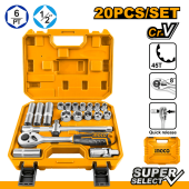 Набор головок с трещёткой INGCO HKTS12201,20предм.INDUSTRIAL