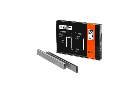 Скобы для нейлера 15мм тип 18GA (4/55/90/) ,2500 шт ЗУБР 