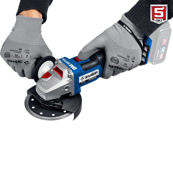 Шлифмашина(BL) угловая аккумуляторная ЗУБР AB-125, 20В, 125мм, 4000-10000об/мин, без АКБ и ЗУ Шлифмашина(BL) угловая аккумуляторная ЗУБР AB-125, 20В, 125мм, 4000-10000об/мин, без АКБ и ЗУ