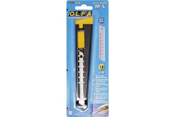 Нож с автофиксатором 18мм, металлический корпус, OL-ML OLFA