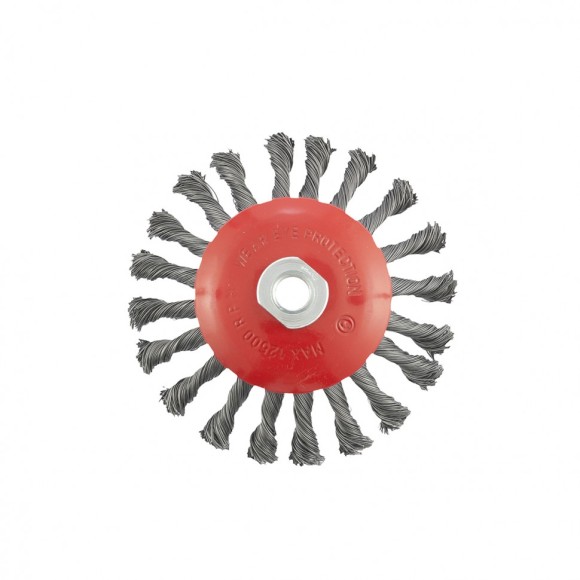 Щётка для УШМ 125 мм, М14, "тарелка", витая проволока Matrix Щётка для УШМ 125 мм, М14, "тарелка", витая проволока Matrix