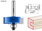 Фреза фальцевая с нижним подшипником D=38.1 х L=13 х H=56.7мм, хвостовик 8мм, ЗУБР Фреза фальцевая с нижним подшипником D=38.1 х L=13 х H=56.7мм, хвостовик 8мм, ЗУБР
