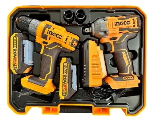 Набор шурупов+гайковёрт аккум.INGCO COSLI230702,20В*2А/ч*2шт,45/300Н/м,головки+кейс