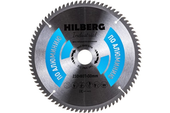 Диск пильный 230*30*80Т Алюминий Hilberg Industrial HA230