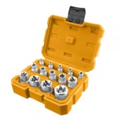 Набор торцевых головок Е-профиль INGCO HKTETS0114 14шт ,пласт.кейс INDUSTRIAL Набор торцевых головок Е-профиль INGCO HKTETS0114 14шт ,пласт.кейс INDUSTRIAL