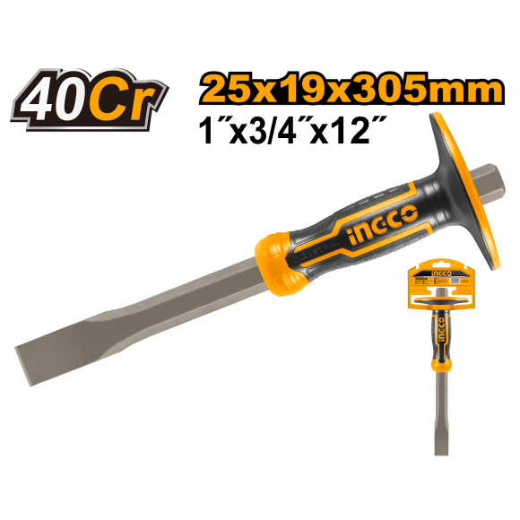 Зубило плоское с протектором INGCO 25*19*305мм,HCCL852519