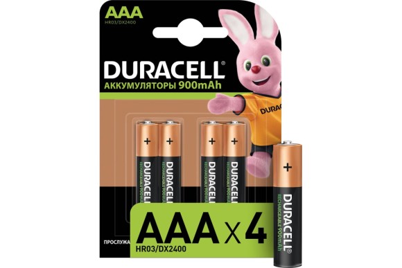 Батарейка-аккумулятор AAA мизинчиковая HR03-4BL 900мАч 1 шт.  Duracell 