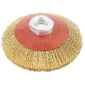 Щётка для УШМ 115 мм, М14, "тарелка", латунированная Matrix Щётка для УШМ 115 мм, М14, "тарелка", латунированная Matrix