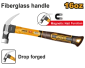 Молоток-гвоздодер с магнитом INGCO 450г.пластик+резина,HCH81016 Молоток-гвоздодер с магнитом INGCO 450г.пластик+резина,HCH81016