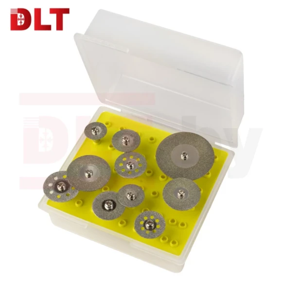 Набор алмазных дисков для гравёра, 10шт, в кейсе DLT Набор алмазных дисков для гравёра, 10шт, в кейсе DLT