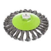 Щетка для УШМ 125 мм, М14, "тарелка", крученая металлическая проволока Сибртех Щетка для УШМ 125 мм, М14, "тарелка", крученая металлическая проволока Сибртех