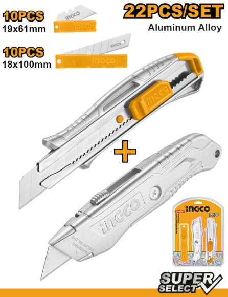 Набор ножей 2шт INGCO 61*19мм+18*100мм,HUK180225