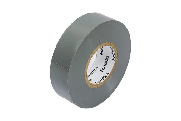 Изолента серая ПВХ 20м, ширина 19мм, толщина 0.15мм, FORTISFLEX