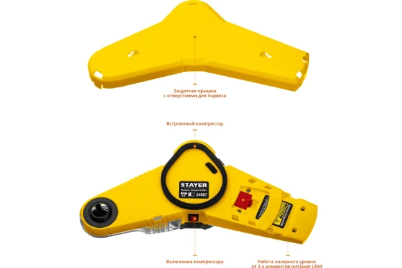 Уровень с приспособлением для сверления STAYER Drill Assistant 34987 Уровень с приспособлением для сверления STAYER Drill Assistant 34987