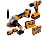 Набор шуруповёрт+УШМ аккум.INGCO CKLI2009,20В*4А/ч*2шт,45Н/м,отрезной диск+сумка