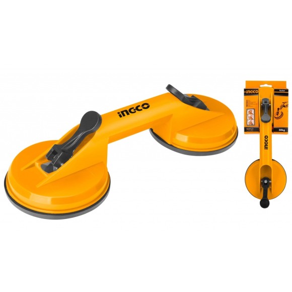 Присоска двойная вакуумная,стеклодомкрат INGCO 2*115мм,50кг, INGCO, HSU025001       