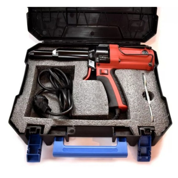 Заклёпочник электрич. SKytools SK1008(красный), 600Вт,16000Н, 4.0-6.4мм, в кейсе