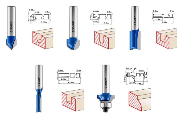 Набор фрез по дереву 6 шт хвостовик 8мм ЗУБР 28795-H6 Набор фрез по дереву 6 шт хвостовик 8мм ЗУБР 28795-H6