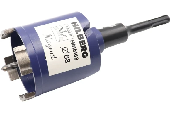 Коронка алмазная по железобетону 68 х 65мм, М16/SDS+, магнитный хвостовик, сухой/мокрый, HILBERG Коронка алмазная по железобетону 68 х 65мм, М16/SDS+, магнитный хвостовик, сухой/мокрый, HILBERG